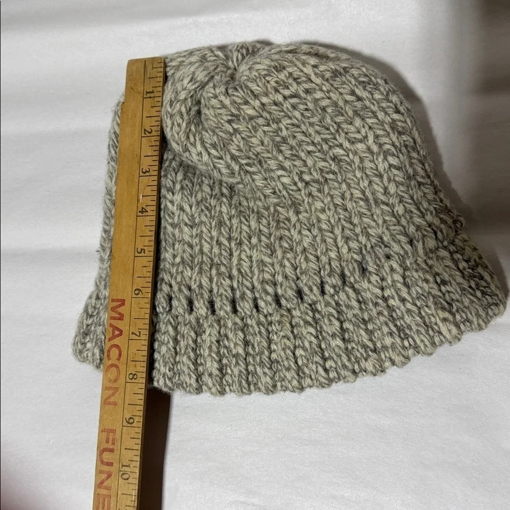 Vintage Gray Wool Adult Beanie Hat.
